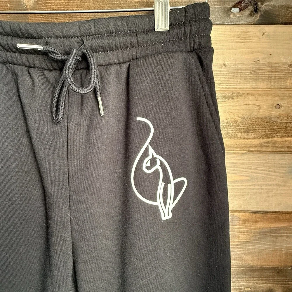 Baby Phat Women L Black Wide Leg Flare Sweatpants Gorpcore Y2K Streetwear NWT